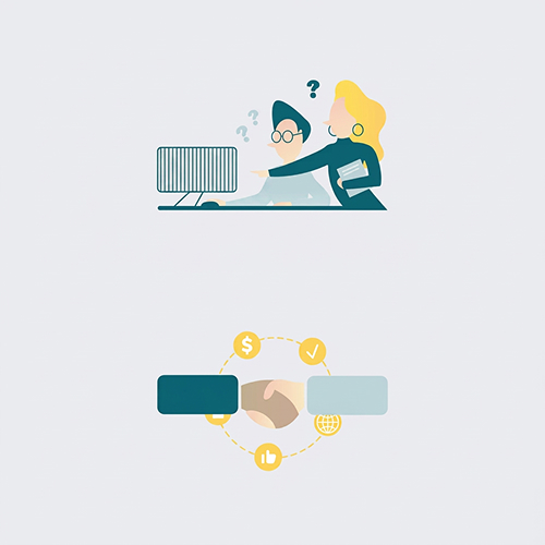 Illustrations and a promotional poster for ForemLink